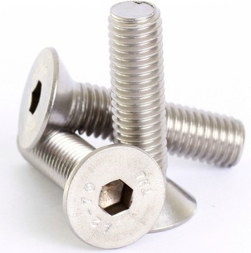 Конический винт A2 из нержавеющей стали M6x25 Шестигранный ключ 10 шт.