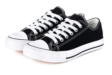 Buty sportowe TRAMPKI męskie Tenisówki Czarne P4