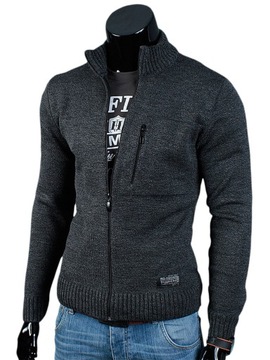 GRUBY Sweter ROZPINANY AS05 Grafit__XXL_PRODUKT_PL