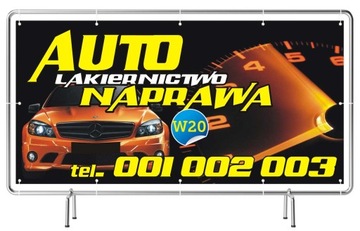 Solidny Baner reklamowy 3x1m Auto Lakiernictwo