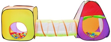 Детская палатка, туннель, сухой бассейн для садового домика + набор из 200 шариков