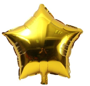 Balon Foliowe Złota Gwiazda Urodziny 45cm Ślub