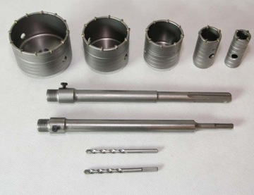 НАБОР КОРОНОЧНЫХ ПИЛОВ ДЛЯ БЕТОННЫХ СТЕН 9 ШТ. SDS SDS MAX КРУЖЕВЫЕ ФРЕЗЕРЫ ДЛЯ СТЕНОРЕЗОВ