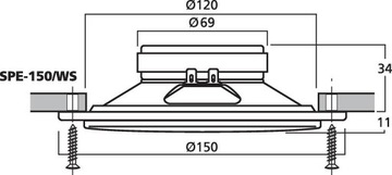 Monacor SPE-150/WS Громкоговоритель для скрытого монтажа 15WRMS