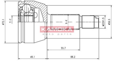 AXLE SWIVEL DRIVING KAMOKA 6802 - milautoparts-fr.ukrlive.com