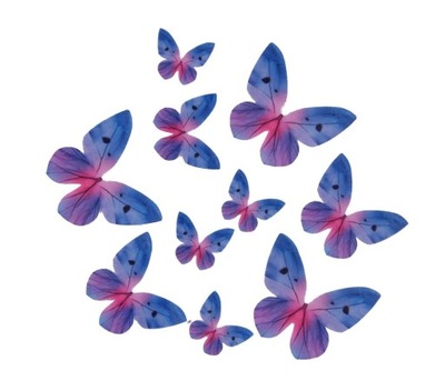 Motyle waflowe niebieskie 10 szt motylki motyl