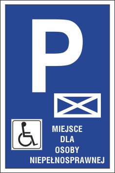 tabliczka znak parking P17 - 20x30 cm pcv 5 mm
