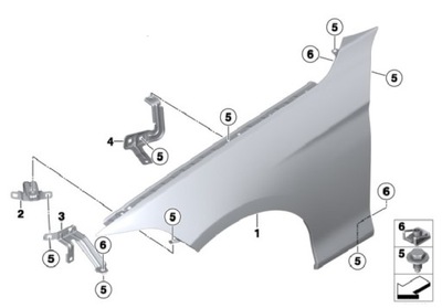 WING FRONT LEFT BMW SERII 1 MODEL F20, F21 - milautoparts-fr.ukrlive.com