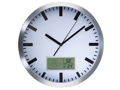 Zegar ścienny termometr higrometr śr.25cm WC25