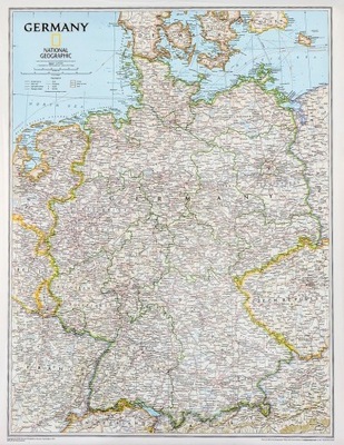 NIEMCY MAPA ŚCIENNA OZDOBNA NATIONAL GEOGRAPHIC