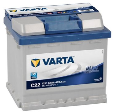 Аккумулятор varta blue 12v 52ah 470a c22 śląsk фото №1