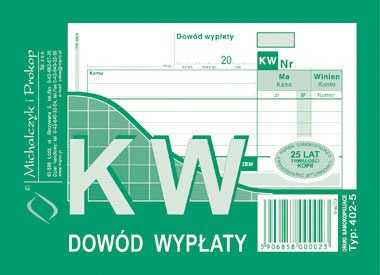 Druk KW dowód wypłaty A6 402-5 MP