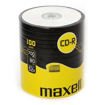 PŁYTY CD-R Maxell 700MB 52x opakowanie 100 sztuk