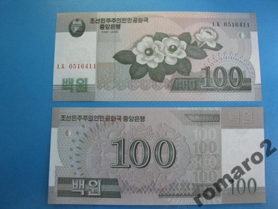 Banknot Korea Płn. 100 Won P-61 2008 UNC