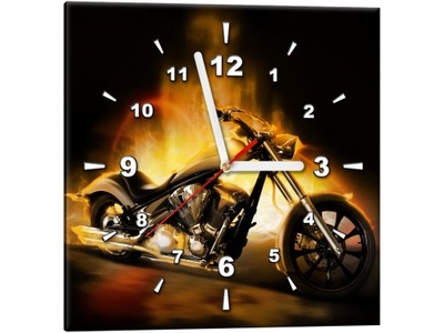 Obrazy z zegarem Motor 30x30 Motocykl ZEGAR