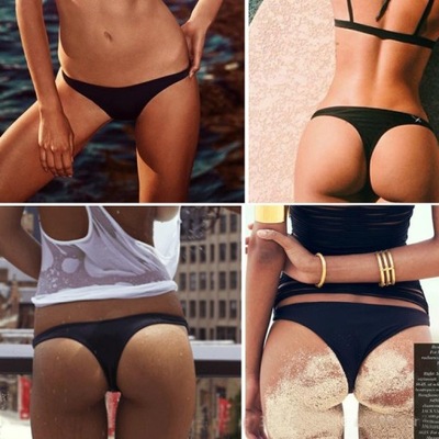 STRÓJ KĄPIELOWY BIKINI BRAZILIAN XS/S SIWIEC FIGI!