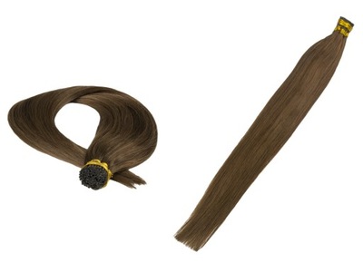 WŁOSY NATURALNE EUROPEJSKIE PASMA 50CM 0,8g +RINGI