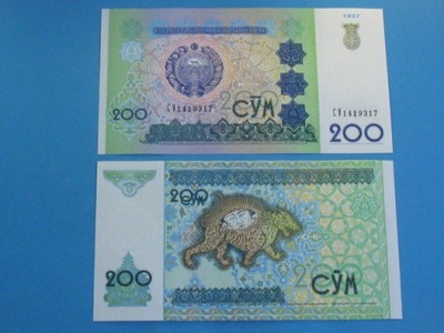 Uzbekistan Banknot 200 Sum 1997 P-80 UNC
