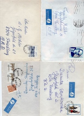FL584 zestaw 4 listów do Niemiec PRL