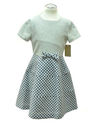 MINIMI 59/16 SUKIENKA SZARA GROCHY r.128