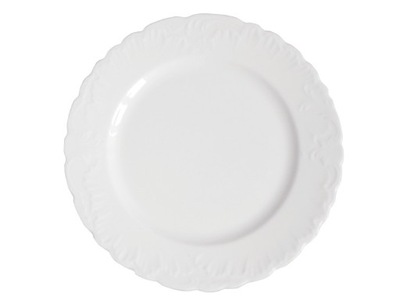 Talerz obiadowy ĆMIELÓW Rococo białe 25 cm