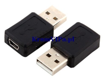 USB męski na mini USB żeński Adapter Przejściówka