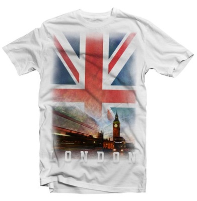 KOSZULKA T-SHIRT FLAGA UK LONDYN L