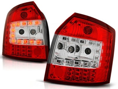 Audi a4 b6 01-04 avant фары led red white тюнинг фото №1