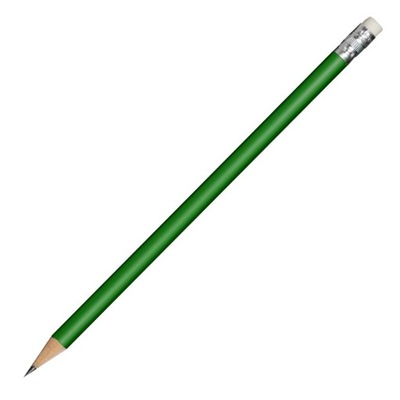 Eko drewniany zielony ołówek z gumką dowolny graw
