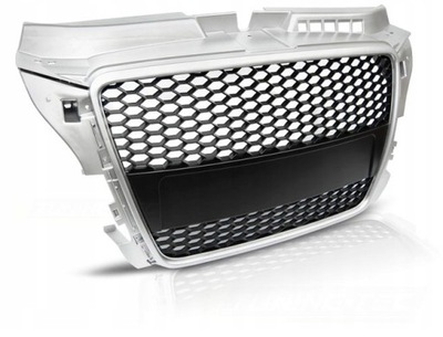 RADIATOR GRILLE GRILLE AUDI A3 8P 08-12 RS-TYPE SILVER BLACK - milautoparts-fr.ukrlive.com