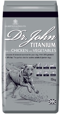 Dr John Titanium 15 kg dla owczarka 32% kurczaka