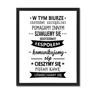 Plakat obraz napis w ramce napisy do biura 30cm