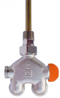 HERZ ZAWÓR CZTERODROGOWY VUA-40 1/2"-3/4" z kryzą KĄTOWY do drabinek