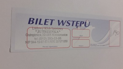 bilet JUTRZENKA Ostrężnica (woj. małopolskie)