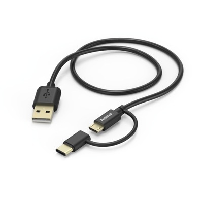 "2w1" USB-microUSB/Typ-C 1 m / HAMA