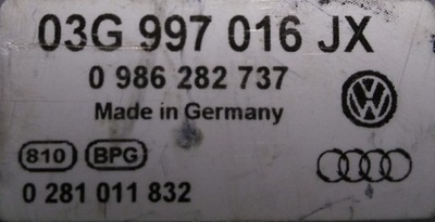 AUDI A3 1.9TDI 0281011832 0986282737 03G997016JX - milautoparts-fr.ukrlive.com