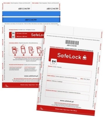 Koperta bezpieczna SafeLock BIAŁA B4 250 x 355 2 szt.