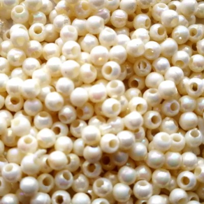Perełki dekoracyjne 3mm 530szt/7gr KREMOWE OPAL