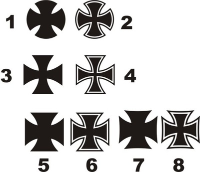 Krzyż Maltański-naklejka-do wyboru kolor do wyboru