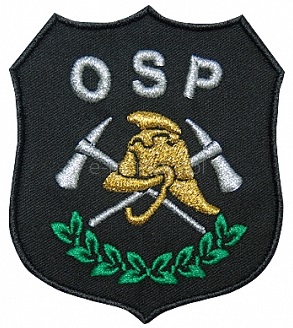 Naszywka OSP NARAMIENNA haftowana srebrną nicią