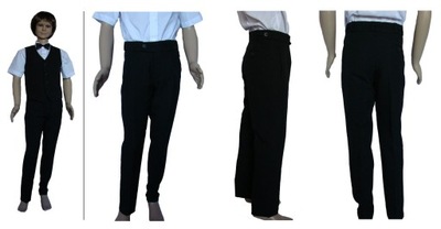 Spodnie chłopięce czarne 175 cm wzrost garniturowe