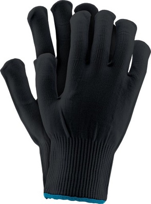 Rękawice rękawiczki robocze nylonowe czarne r.8(M)