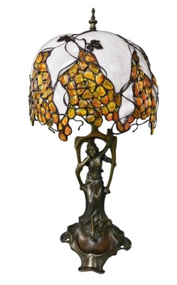 Lampa bursztynowa Anna z Brązu Tiffany Unikat