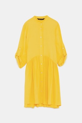 ZARA - żółta sukienka szmizjerka- M