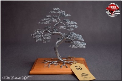 Drzewko bonsai wykonane z drutu, dekoracja do domu