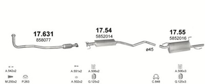 POT D'ÉCHAPEMENT FINAL OPEL VECTRA B POJ.1,7 TD +OBEJMA - milautoparts.fr