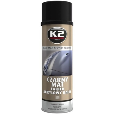 K2 LAKIER MATOWY AKRYLOWY CZARNY MAT SPRAY 500ml