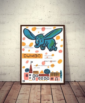 Słoń Dumbo Walt Disney plakat filmowy -Huskowska