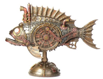 ŁÓDŹ PODWODNA RYBA PIRANIA Steampunk VERONES lampa