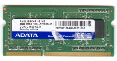 OKAZJA DDR3 ADATA 4GB 1Rx8 PC3L-12800S-11